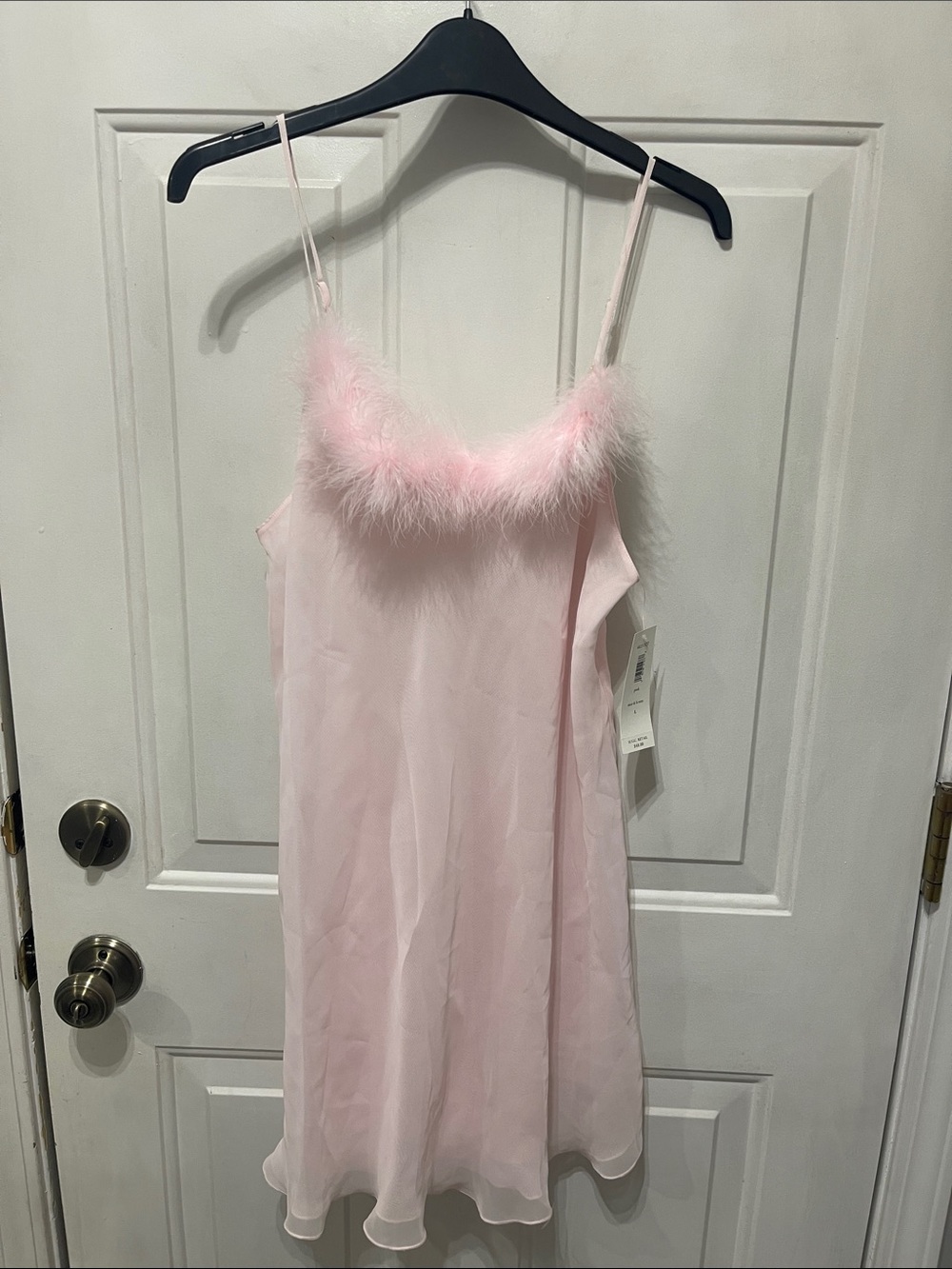NWT Oscar de la Renta Pink Label Pink Soft fur lined Nighty Size Large